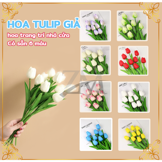 Hoa tulip giả nhân tạo trang trí, Hoa giả,Hoa tulip giả,hoa tulip thực tế,trang trí nhà, decor phòng