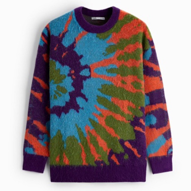 Áo len nam Zara authentic ABSTRACT JACQUARD SWEATER size S