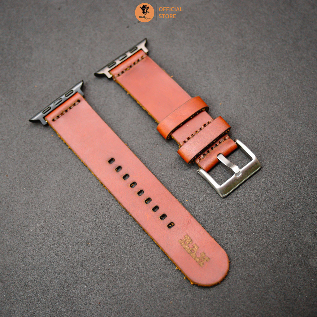 Dây Đồng Hồ AW 2,3,4,5,6,7,8, AW Ultra Da Bò Thanh Lịch - RAM Leather Simple 3 Da Bò Nâu Đỏ Sang Trọng Bền Đẹp