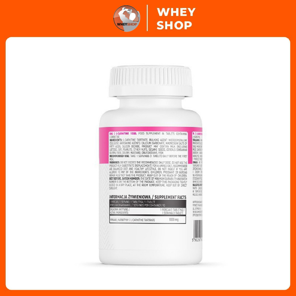 Viên uống hỗ trợ giảm cân OstroVit L-Carnitine 1.000mg