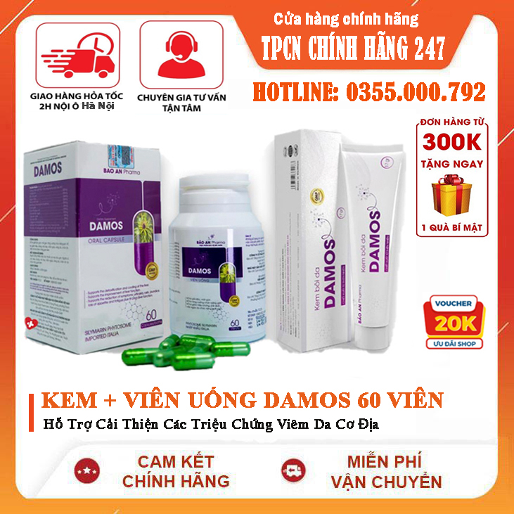 ✅ Bộ Sản phẩm DAMOS - Giải pháp cho người viêm da vảy nến tổ đỉa