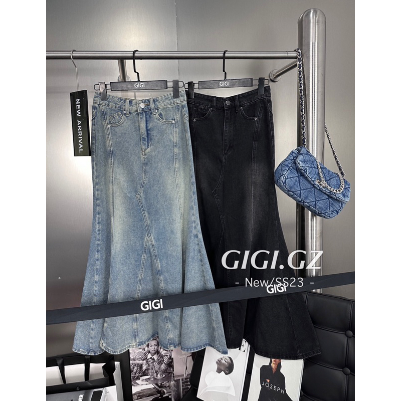 Chân váy đuôi cá chất liệu jeans bò hàng QCL1