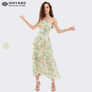 Đầm Dây Hoa Xếp Tầng Hở Eo Quyến Rũ HOYANG DAM002