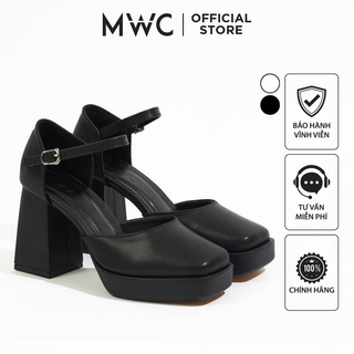 Giày cao gót mwc 4403 - cao gót đế đúp mũi vuông 9p bít mũi bít gót phong cách cổ điển thời trang