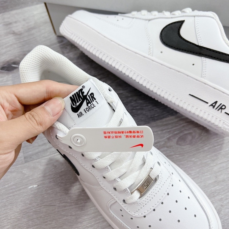 Giày _Nike Air Force 1 móc đen cổ thâp, giày AF1 White Black bản S.Cấp Trung full phụ kiện | BigBuy360 - bigbuy360.vn