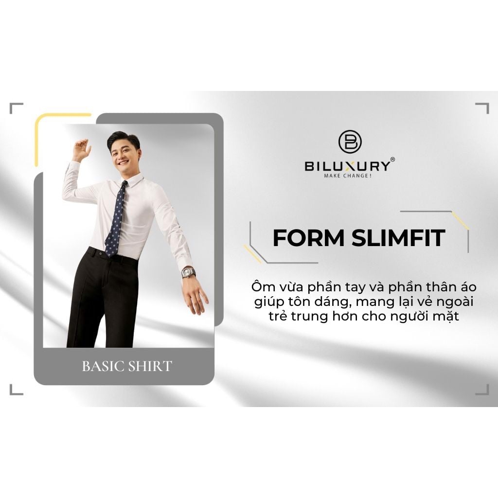 Áo Sơ Mi Nam Trắng Dài Tay Biluxury 7SMDB120TRK Basic Trơn Form Slimfit Vải Sợi Sồi Cao Cấp | BigBuy360 - bigbuy360.vn