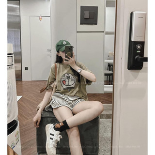 Bộ ngủ doremon và quần sooc kẻ