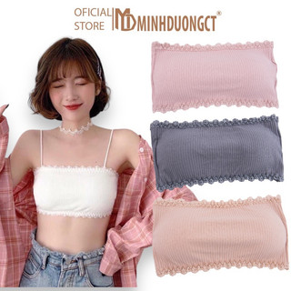 Áo Bra Len Tâm Viền Ren - Áo Bra Ống Mặc Quây Hở Lưng Sau Mã 8832