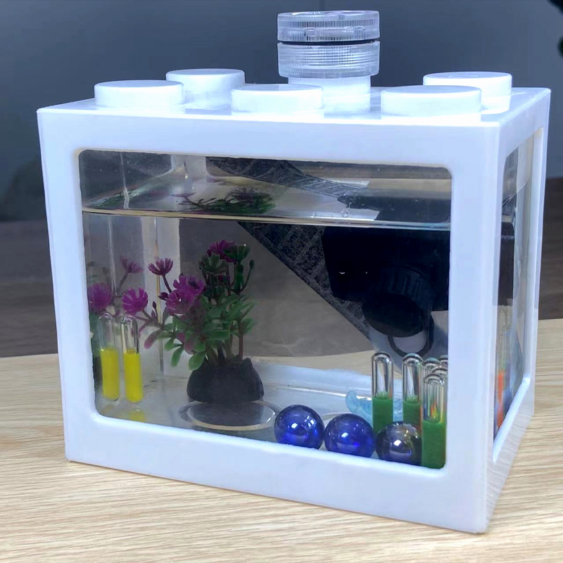 Combo bể cá mini cho betta và đèn LED mini dạng nến trang trí bể cá thủy sinh không thấm nước