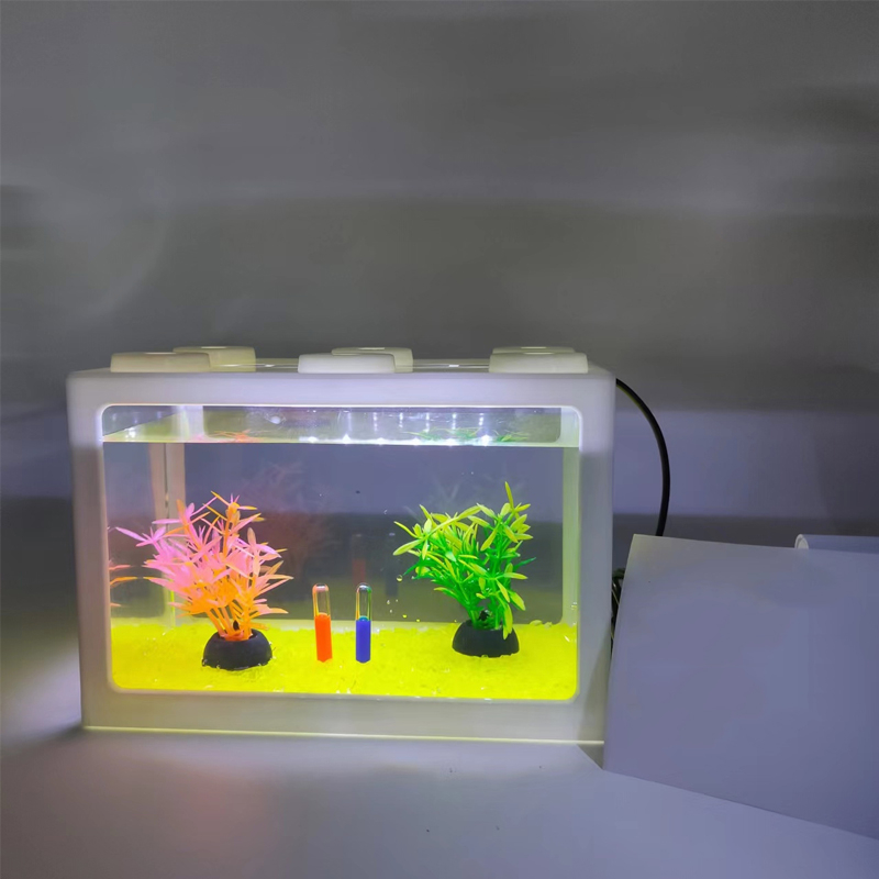 Combo bể cá mini cho betta và đèn LED mini dạng nến trang trí bể cá thủy sinh không thấm nước