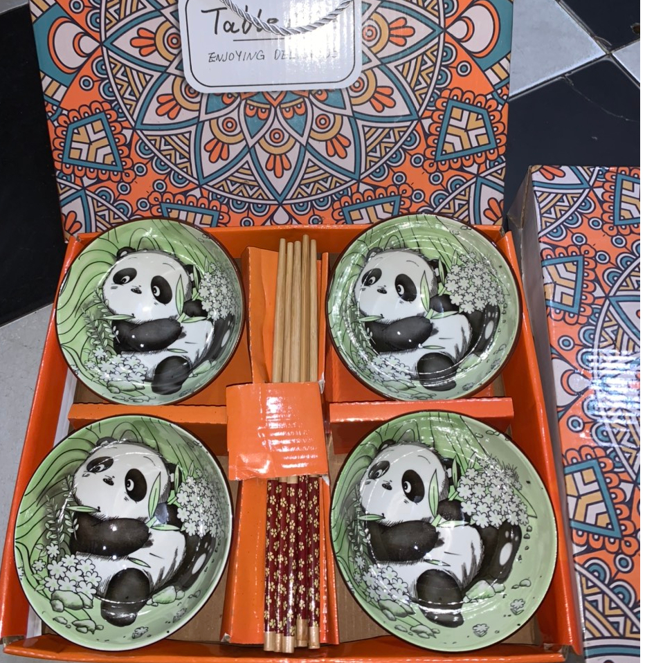 BỘ 4 CHÉN + 4 ĐÔI ĐŨA HÌNH THÚ VÀ HOA VĂN SIÊU XINH