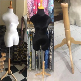 Manocanh Vải Nhung - Vải Kem NỮ CÓ ĐÙI - Kèm CHÂN GỖ FREE SHIP - sada shop
