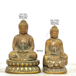 Tượng phật a di đà cầm tháp bằng đồng phong thuỷ