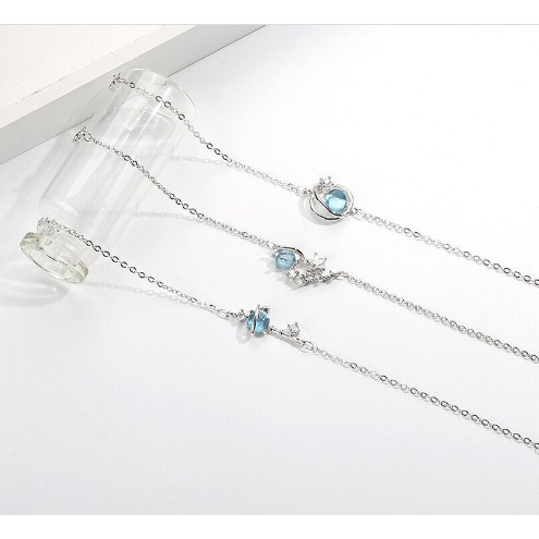 Vòng Đeo Tay Đính Đá Xanh Pha Lê Phong Cách Hàn Quốc Cho Nữ V03