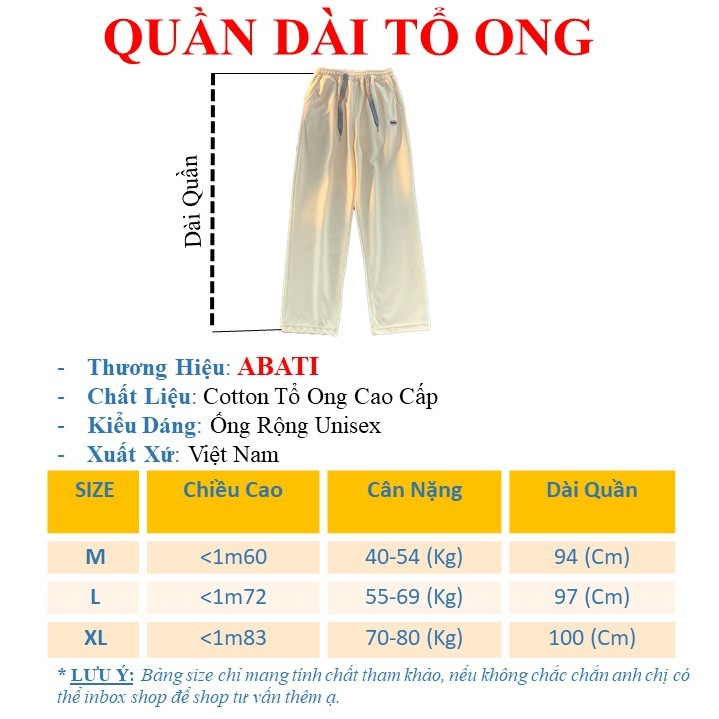Quần ống suông nam nữ form rộng baggy đẹp hàn quốc ABATI Quần ống rộng vải tổ ong dày dặn thoáng mát đi học QN04