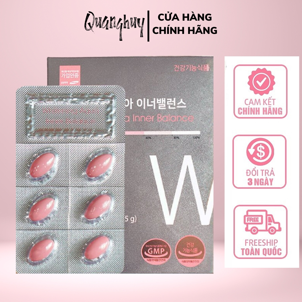 Viên Uống Trắng Da, Cấp Nước Collagen 500 mg x 30 capsules Aqua Inner Balance ( hộp 30 viên )