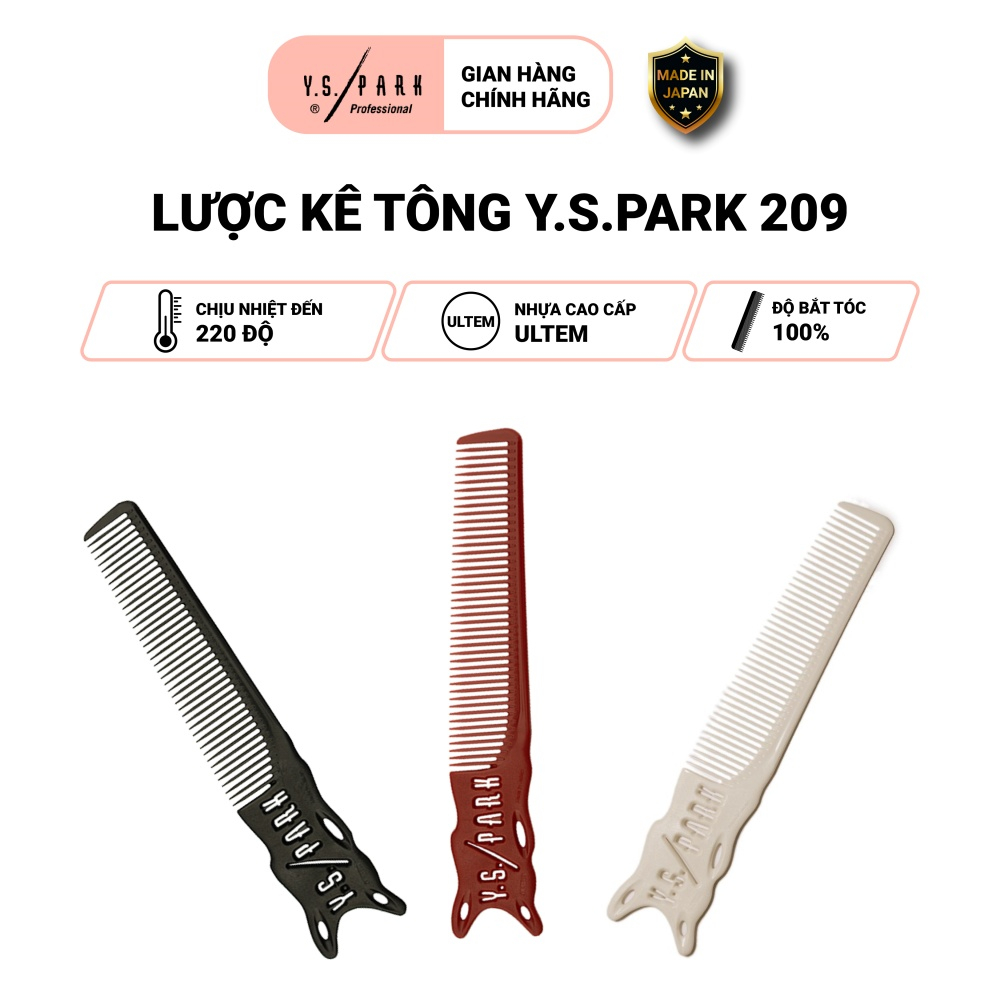 Lược kê tông cắt tóc chịu nhiệt YS PARK baber cao cấp nhập khẩu Nhật Bản chính hãng YS209