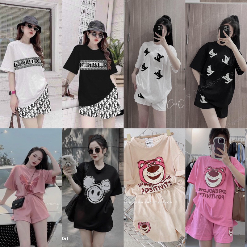 Sét quần áo thun cotton loại đẹp siêu mát đủ size cho bạn gái - nhiều mẫu sẵn số lượng lớn