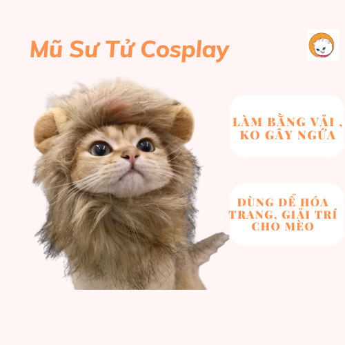 Mũ Sư Tử cosplay đáng yêu cho chó mèo >10kg