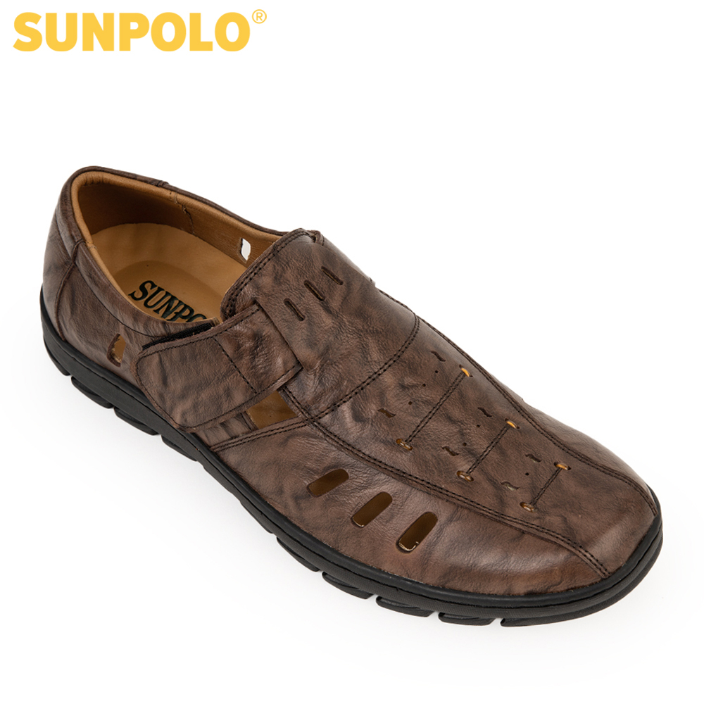 Giày nam da bò thoáng khí SUNPOLO STA682