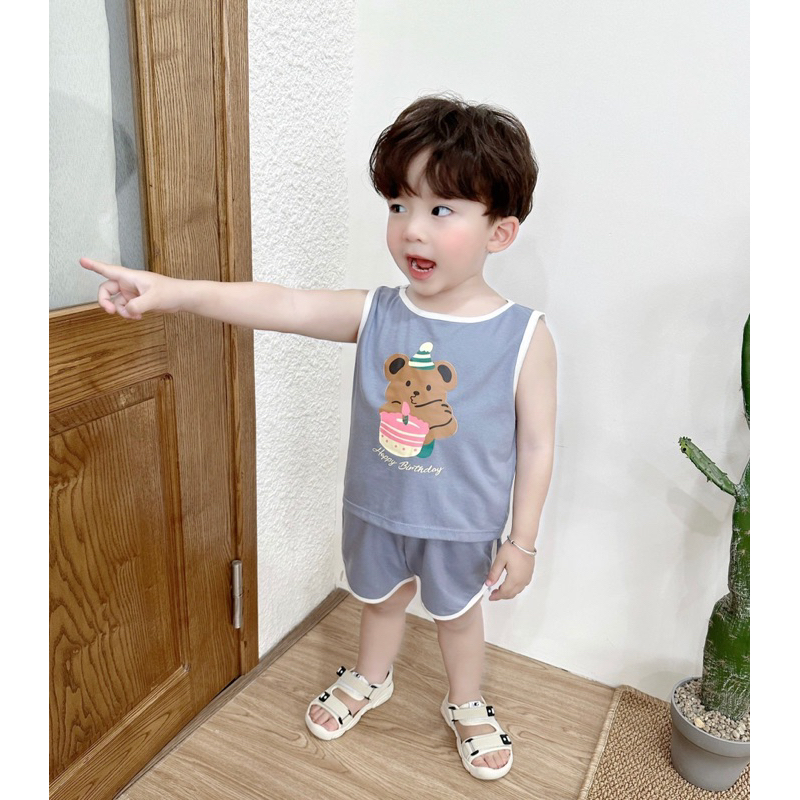 LIMI - Bộ ba lỗ vải cotton mềm mát cho bé