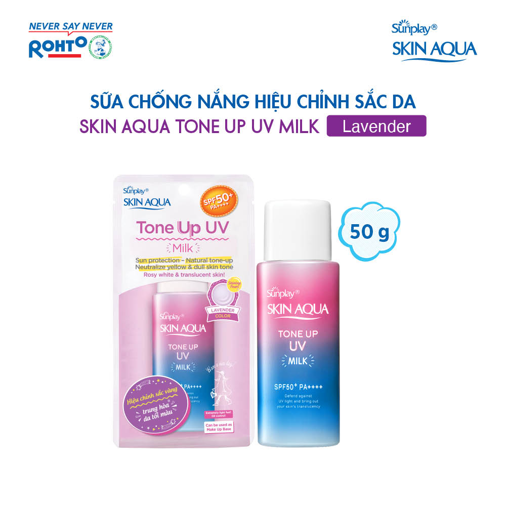 Sữa chống nắng hiệu chỉnh sắc da Sunplay Skin Aqua Tone Up UV Milk - Lavender SPF50+ PA++++ 50g