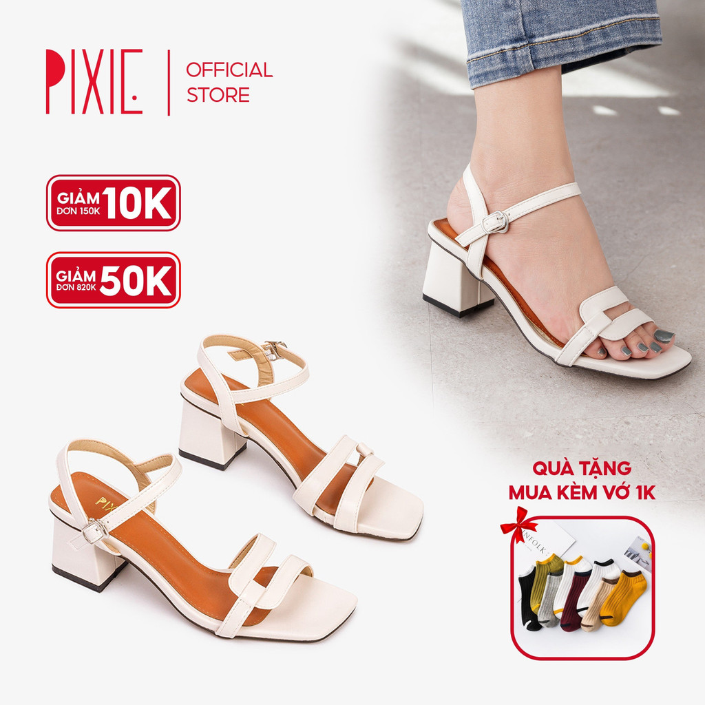Giày Sandal Nữ Cao Gót 5cm Quai Mảnh Pixie X891