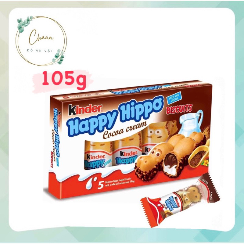 Bánh socola kinder happy hippo cacao (hộp 5 bánh)