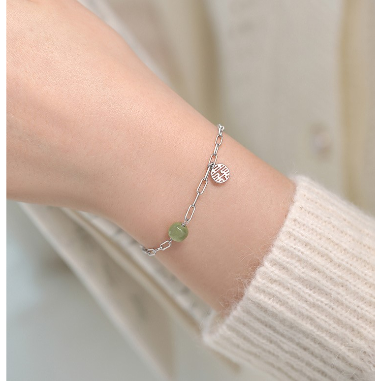 Vòng Đeo Tay Mạ Bạc May Mắn Đính Đá Thời Trang Cho Nữ Sinh V21