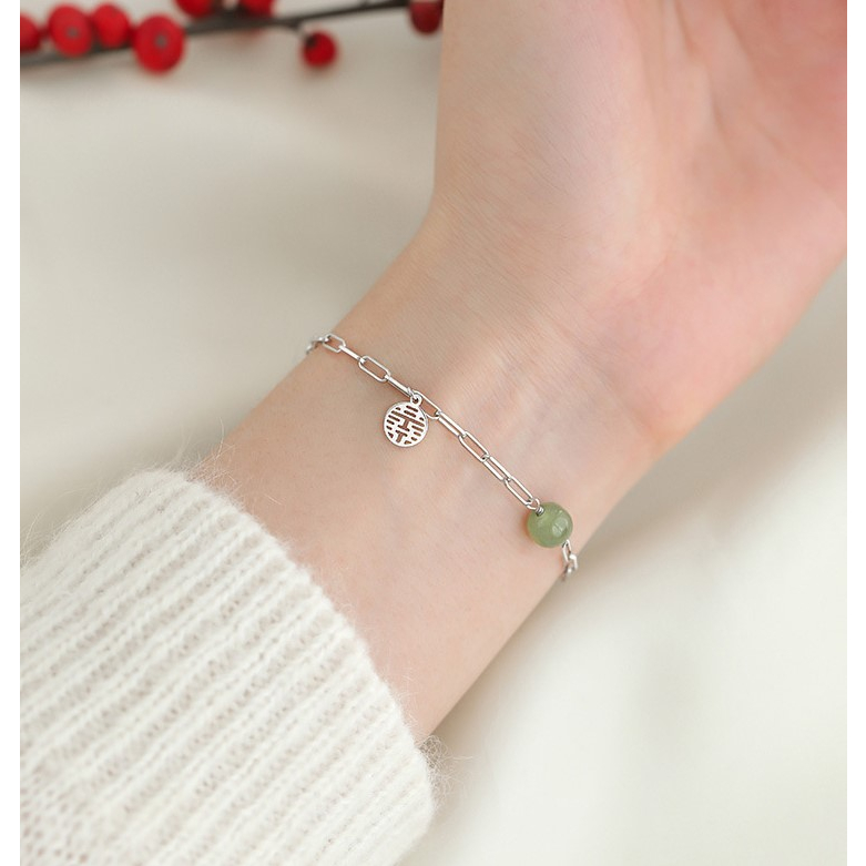 Vòng Đeo Tay Mạ Bạc May Mắn Đính Đá Thời Trang Cho Nữ Sinh V21