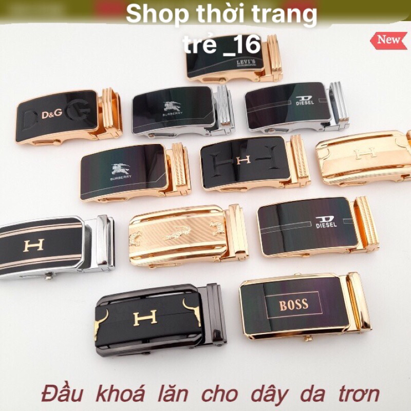 Đầu khoá thắt lưng nam khoá lăn, mặt dây lưng làm từ hợp kim chống rỉ hợp với dây 3,3cm - 3,8cm