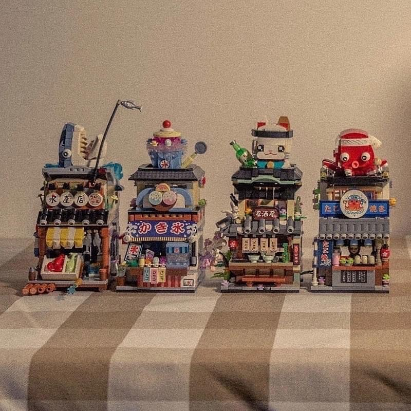 Đồ Chơi Mô Hình Lắp Ráp Cửa Hàng Quán Ăn Nhật,Mô Hình Trang Trí, Decor Cao Cấp, Quà Tặng