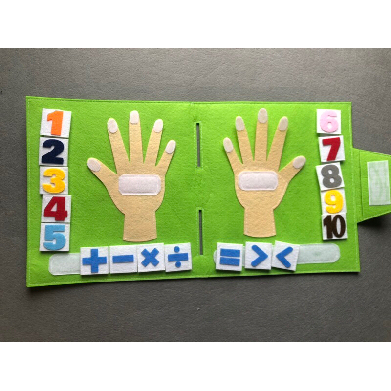 Sách vải Montessori đồ chơi Bàn tay học toán cho bé từ 3 đến 7 tuổi