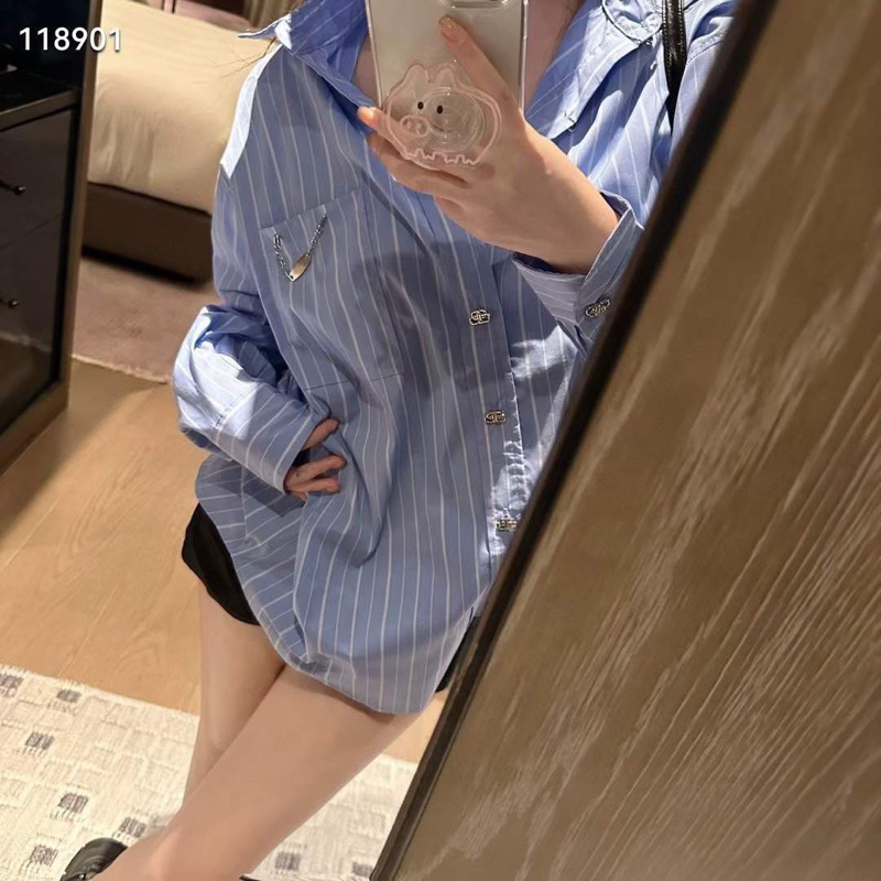 Áo Sơmi Kẻ Xanh Balennn QC L1