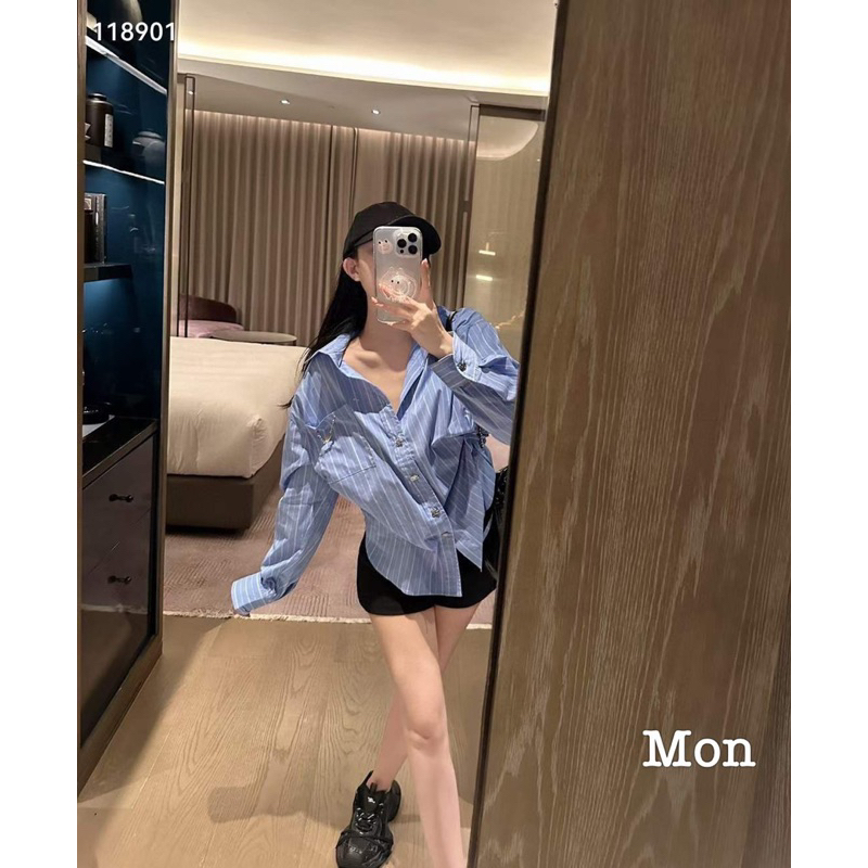 Áo Sơmi Kẻ Xanh Balennn QC L1