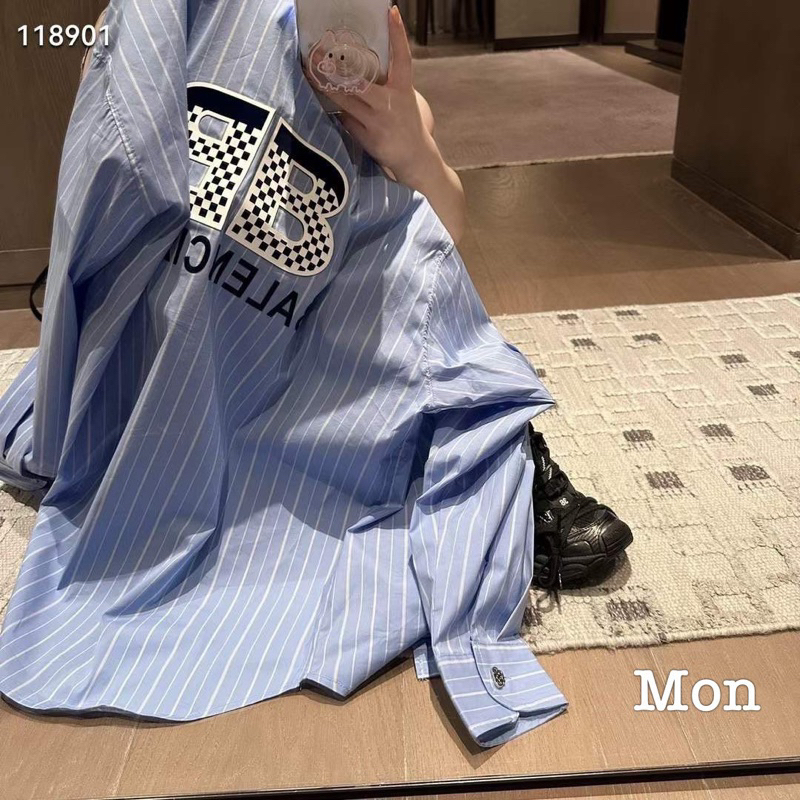 Áo Sơmi Kẻ Xanh Balennn QC L1