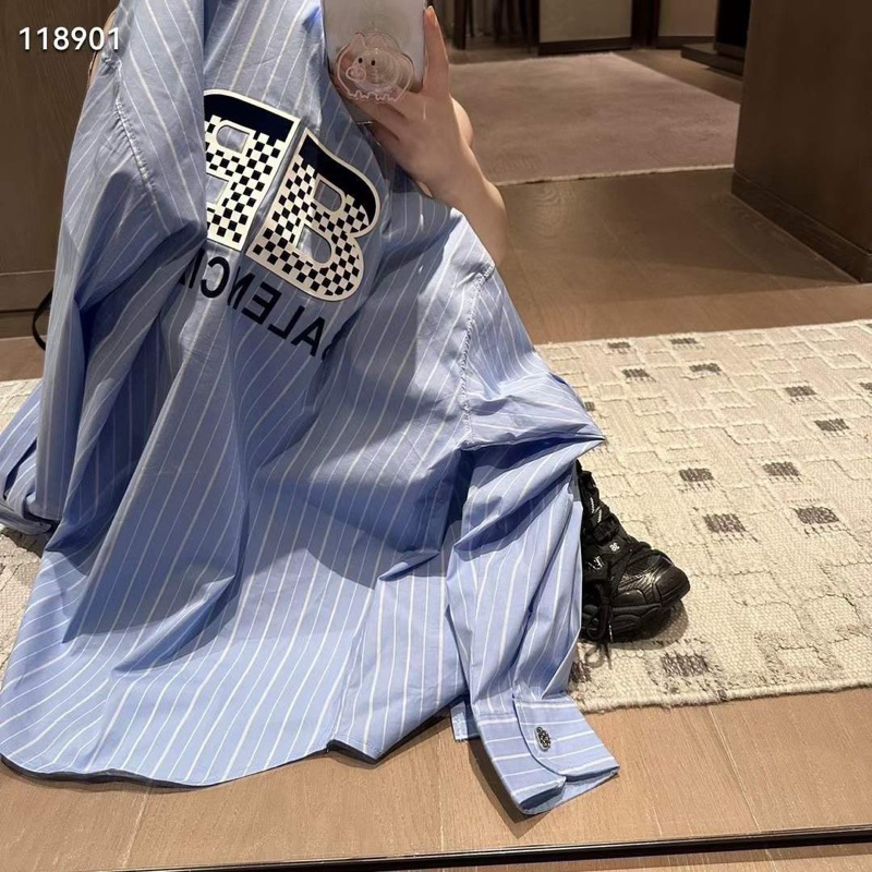 Áo Sơmi Kẻ Xanh Balennn QC L1