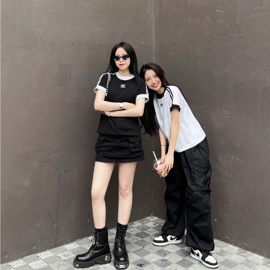 Áo thun Baby tee Killsystem form fit Jessi logo K viền tay chất vải cotton100%