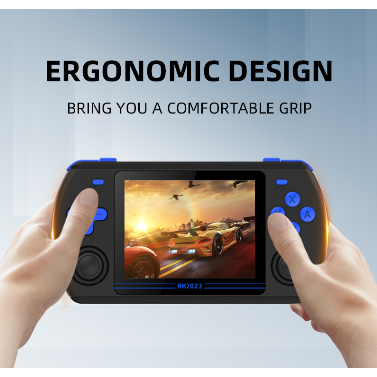 Máy chơi game Powkiddy RK2023 – Thẻ 64GB full game PSP, PS1, DREAMCAST, N64, Nintendo DS, GBA, NES, SNES, CPS1, MAME...