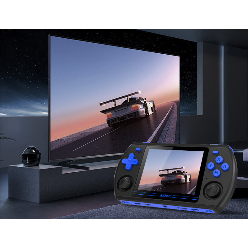 Máy chơi game Powkiddy RK2023 – Thẻ 64GB full game PSP, PS1, DREAMCAST, N64, Nintendo DS, GBA, NES, SNES, CPS1, MAME...