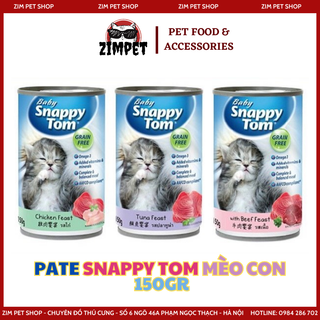 Pate Snappy Tom cho mèo con lon 150gr