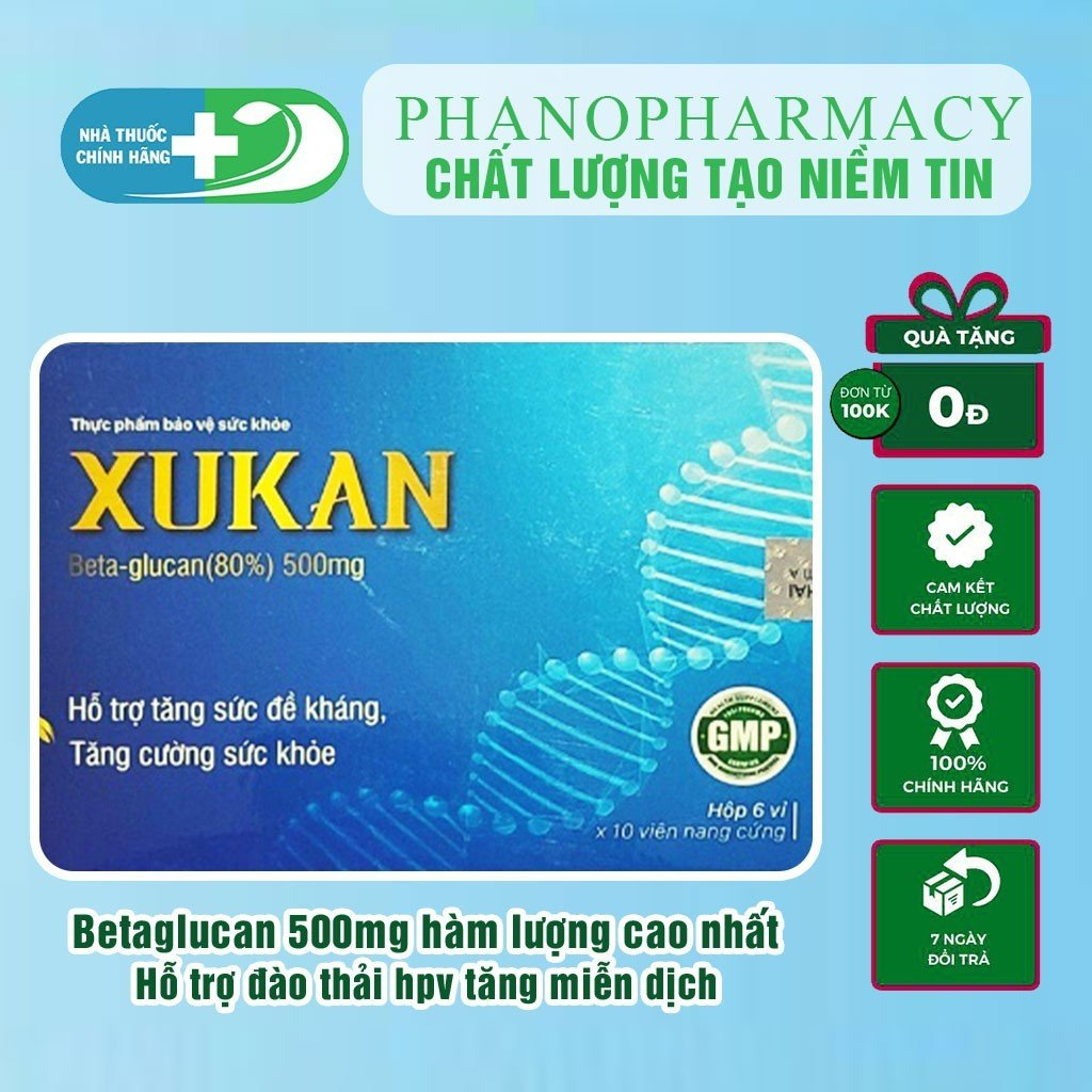 Viên Uống Betaglucan 500mg  Hỗ trợ đào thải HPV, Tăng cường miễn dịch  (CÓ CHE TÊN SẢN PHẨM)