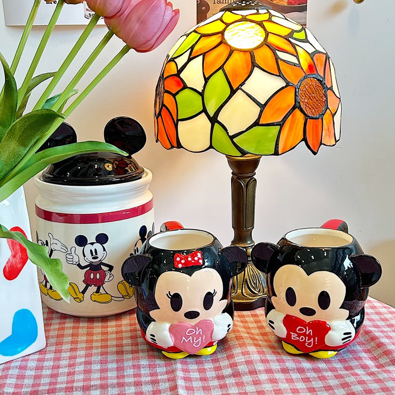 (Tự chụp/ Có sẵn) Ly sứ Mickey baby và hủ đựng Mickey
