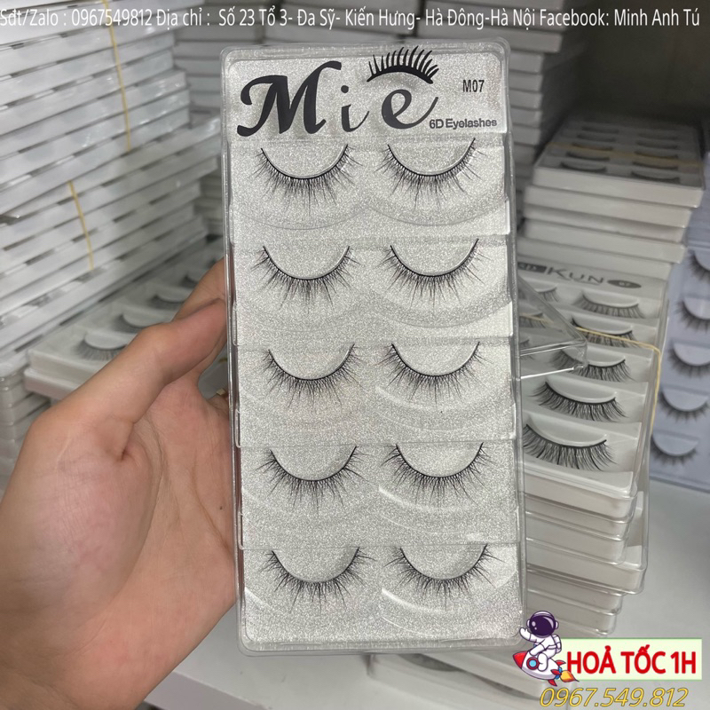 Lông mi Mie 07 6D 5 cặp cao cấp chuyên dùng cho makeup chuẩn HANISHOPMYPHAM