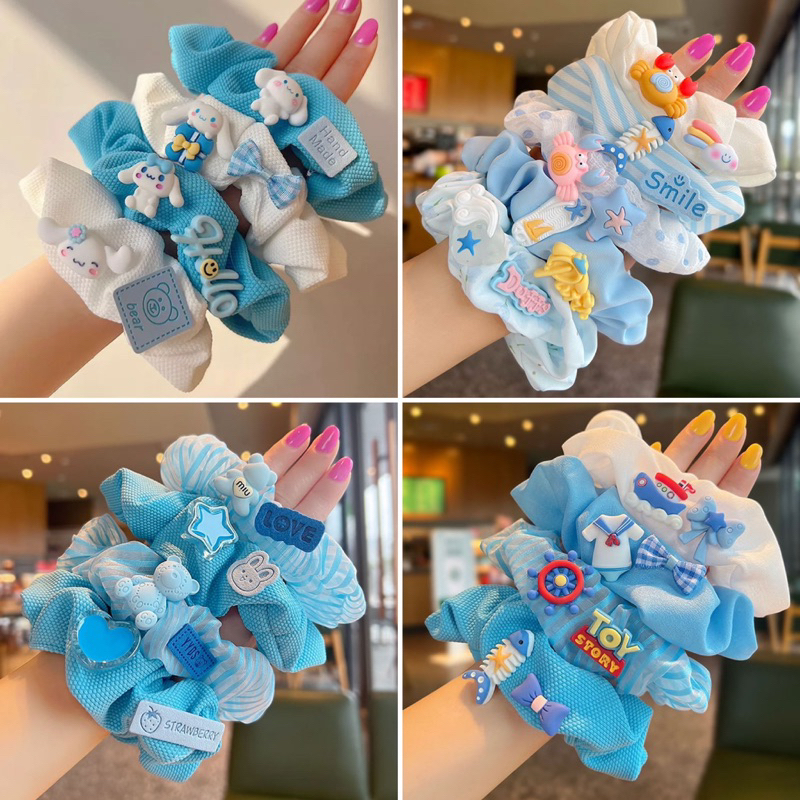 CTC05 Cột tóc nữ dây buộc tóc nữ đính charm KUROMI tông xanh dương trắng dễ thương