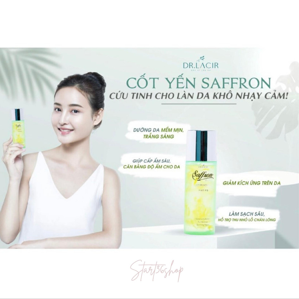 Toner cốt yến Saffron Dr Lacir Toner cho da khô da nhạy cảm giúp thu nhỏ lỗ chân lông sạch sâu, sáng da, cân bằng độ ẩm | BigBuy360 - bigbuy360.vn