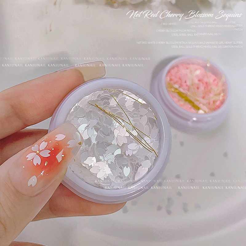 Cánh hoa nail ẩn, cánh hoa trắng trang trí móng