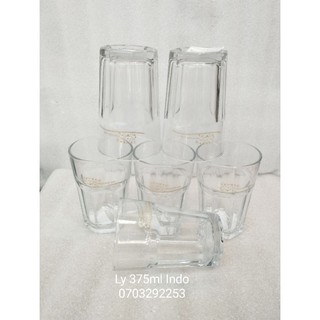 (HCM) Combo 6 ly thủy tinh sọc khía M-375 indo