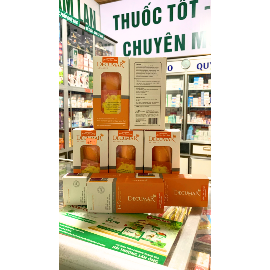Sữa rửa mặt Decumar + Gel chấm mụn Decumar - Bộ sản phẩm làm sạch và giảm mụn - mờ thâm cho da m.ụn - nhạy cảm
