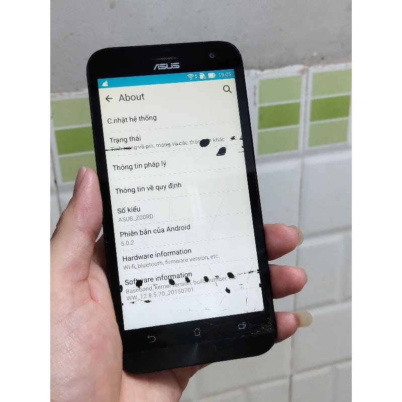 Xác điện thoại cũ Asus Zenfone 2 Z00RD zin tem  chữa cháy